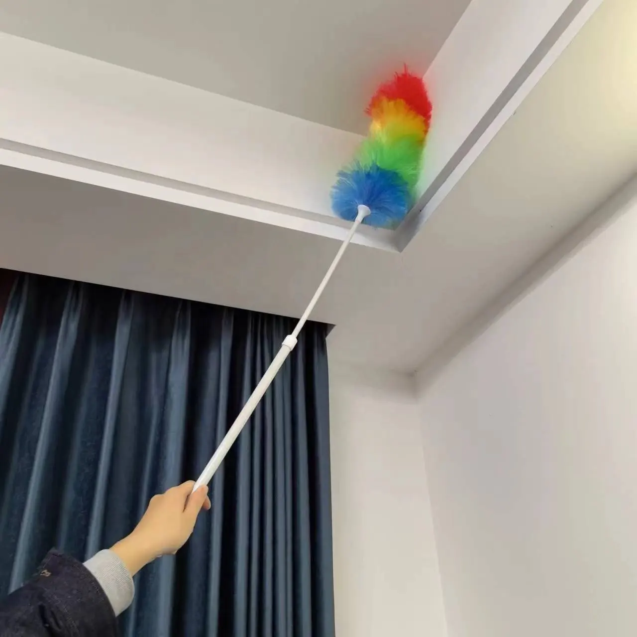 Extendable Telescopic Ceiling Fan Duster Long Handle Microfiber Duster Feather Duster for House Cleaning