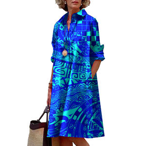 <span class=keywords><strong>Vestido</strong></span> de novia Tallas grandes Polinesia Tribal Impreso Maxi Vestidos Mujeres Casual Samoan Camisa Vestidos para fiesta - Product Image 3