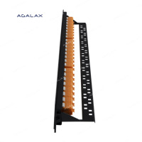 Panel Patch 1U Rak Mount 24 Port RJ45 Tanpa Perisai, Kompatibel PoE, Cat6/Cat5e/Cat6A, Grosir Pabrik, dengan Kabel T568A/B