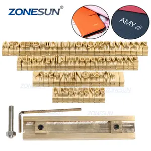 ZONESUN T Slot di Rame 10cm Titolare Alfabeti Stampo Set 10 Numeri 20 Simboli Torta di Pane di Cuoio Logo Stamp Muffa