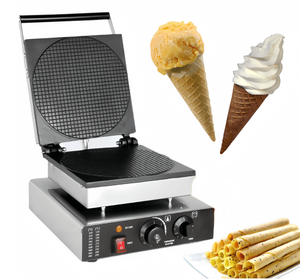 Machine à gaufres commerciale à double tête, ronde, pour rouleaux <span class=keywords><strong>de</strong></span> poulet croustillants, chauffage électromécanique, machine à glace et à croûtes à glace - Product Image 3