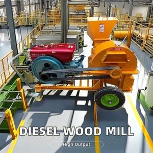 High Diesel Engine <b>Wood</b> <b>Crusher</b> Palm <b>Wood</b> Powder Sawdust Making Machine 1t/h Capacity 15cm Max Diameter Core Components Motor - Product Image 3