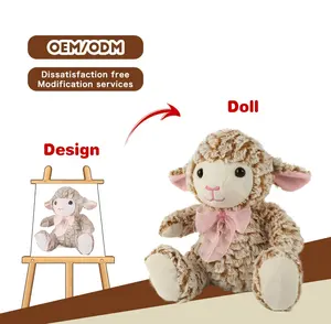 Custom Soft Sheep Plush Toy Doll Manufacturer Oem Stuffed Doll Animal Toy For Baby Birthday Gift