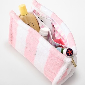 Bolsa de Cosméticos Personalizada de Tela de Rizo <span class=keywords><strong>a</strong></span> Rayas, Bolsa de Maquillaje Suave, Bolsa de Aseo de <span class=keywords><strong>Viaje</strong></span>, Organizador de Playa, Set de Regalo con Empaque - Product Image 4