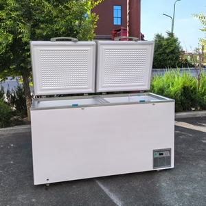 418L Double Door Supermarket Refrigerator 220V Deep Freezers <b>Fridges</b> Seafood Ice Display Cooling <b>Compressor</b> HF-040 Supermarket F - Product Image 3
