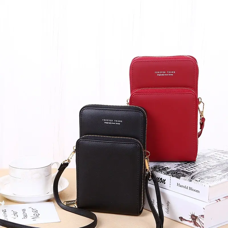 Mini Mobile wallet 2021 New Fashion Lady Portable Diagonal Bag Pure Color Mobile Phone wallet trendy ladies handbags