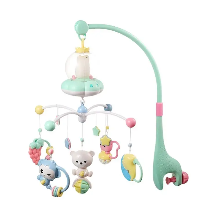 Multifunction baby appease touch control rotating box bed bell toy baby musical crib mobile with 500 music and lights