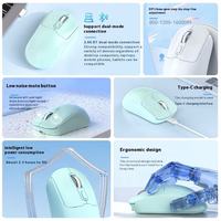M281 Mouse Gaming Ergonomis 2.4G BT Dual-Mode Nirkabel Orientasi Tangan Kanan Optik Isi Ulang Koneksi USB Type-C Plastik