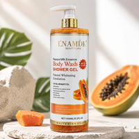 LNAMDK Gel Douche Exfoliant et Hydratant Parfumé à la Poudre de Carotte et de Gingembre, Blanchissant, Soin Corporel, Utilisation Spa à Domicile