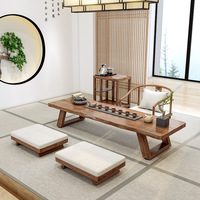 Ensemble de table à thé en bois massif de style japonais, support à thé Zen Tatami, table à thé multifonctionnelle pour salon et salle de thé à domicile