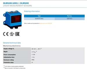 Sensores de Medición Lineal ORIGINALES OLM100-1001 - Product Image 1