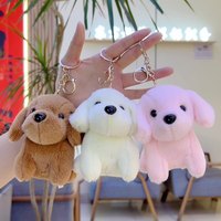 Mini mignon dessin animé Kawaii en peluche porte-clés jouets griffe Machine chien pendentif animaux en peluche jouets chien poupée sac ornement porte-clés