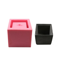 Moules en silicone 3D réutilisables, forme cube standard 10 cm, pour bricolage, pot à succulentes, pot à fleurs, pot à bougies, cendrier