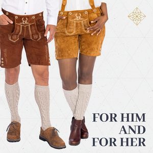 Chaussettes en cuir pour hommes, style bavarois, tricotées, respirantes, pour l'Oktoberfest, pour tenue traditionnelle - Product Image 5