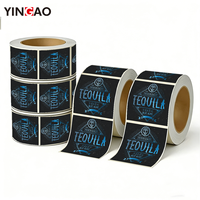 Étiquette personnalisée pour bouteille d'alcool (Whisky, Tequila, Gin) – Autocollant avec logo, dorure à chaud et UV en rouleau