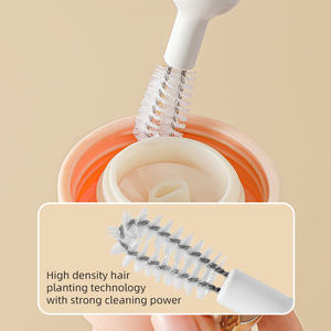 Novo Design Escova De Garrafa Limpador De Garrafa De Silicone Escova De Limpeza Tubo De Limpeza Do Bebê Leite De Água Garrafa De Escova conjunto - Product Image 3