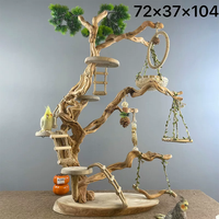 Support d'arbre et échelle en bois massif pour perroquet, perchoir, objet décoratif, jouets à mâcher, jouets pour l'usure du bec, stimulation mentale, jeu en cage intérieure - Vente en gros