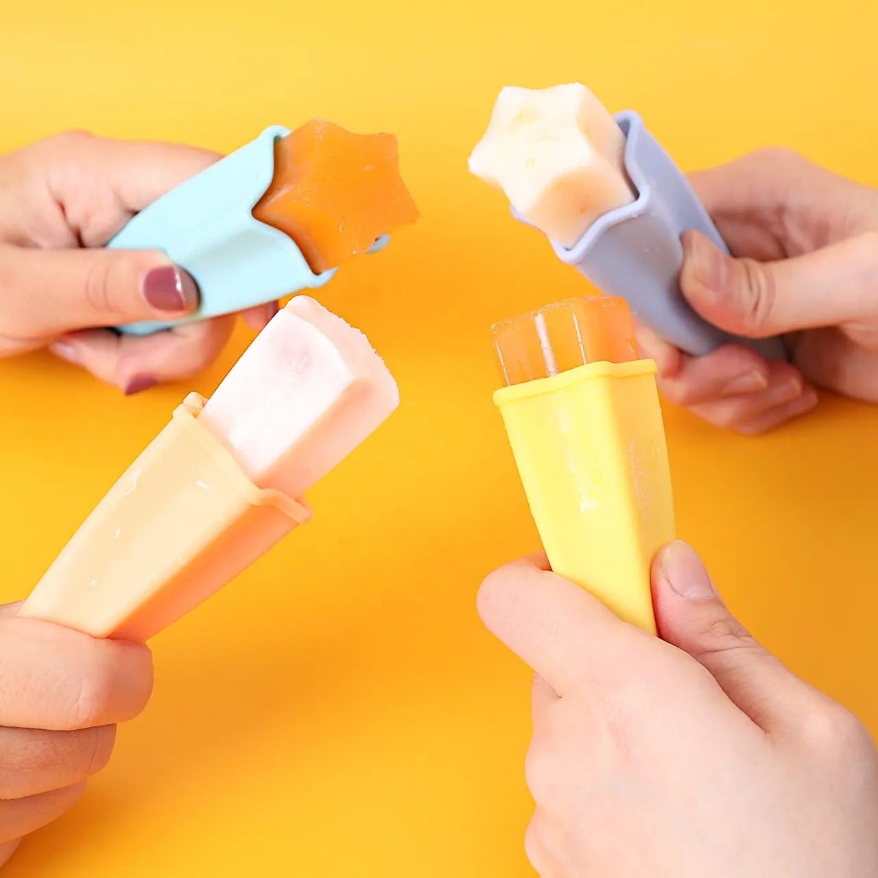 Haixin Ice Popsicle Sao Khuôn Silicone Ice Pop Làm Với Nắp Đậy Cho Dễ Thương Popsicle Snack OEM/ODM