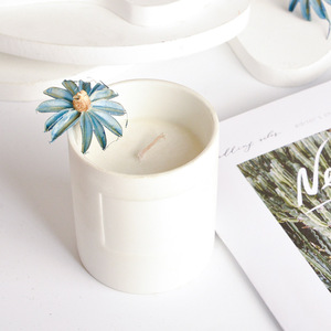 Scented Candle Ceramic Matte Cup Cylinder Soy <b>Wax</b> Home Decoration - Product Image 1