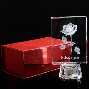 Colour Changing Light Up 3d Laser Art Crystal block MH-F0539