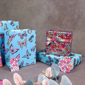 Wholesale Recyclable Starch Coated Single Side Art <b>Paper</b> 80g Thickness <b>Christmas</b> <b>Wrapping</b> <b>Paper</b> for Children Pink Gift - Product Image 3