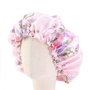 Bonnet de nuit élastique en satin soyeux imprimé pour bébé, bonnet de coiffure pour enfants, bonnets de salon de maquillage, fabrication OEM - Product Image 2