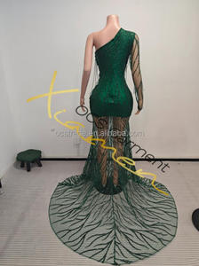 Ocstrade Custom scintillante strass catena <span class=keywords><strong>verde</strong></span> Quinceanera abiti eleganti <span class=keywords><strong>verde</strong></span> <span class=keywords><strong>smeraldo</strong></span> Maxi occasione <span class=keywords><strong>abito</strong></span> da sera donna - Product Image 5