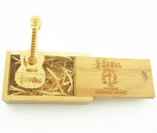 Wooden Guitar Shape Usb Memory Stick 2GB 4GB Wood Usb 8GB 16GB 32GB Flash Drive Music Concert Gift Pendrive