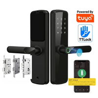 Cerradura Inteligente Tuya App Material con Tarjeta, Código y Llave para Apartamento, Cerradura Eléctrica en la Nube de Aleación de Aluminio de Alta Calidad