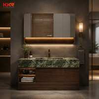 Kkr Lavabo Mural en Marbre Acrylique Modifié, Surface Solide pour Salle de Bain