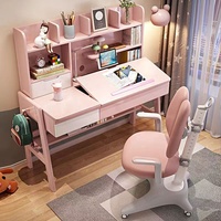 Table et chaise pour enfants réglables en hauteur, grande table d'étude pour enfants avec tiroir de rangement