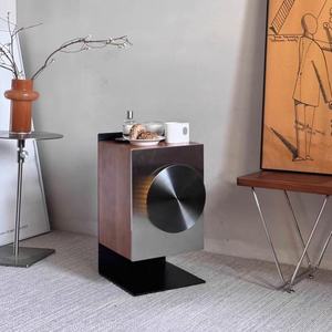 طاولة بجانب السرير بطراز باوهاوس بتصميم شمالي فاخر طاولة نوم خشبية عائمة مع أضواء لأثاث غرفة النوم - Product Image 4