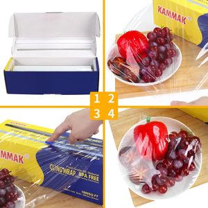 Cling Wrap 1000 Sq Ft 12 In Food Grade PE Material BPA Free <b>Kitchen</b> Use - Product Image 4