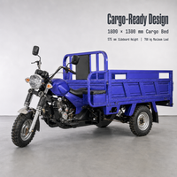 Tricycle à essence robuste à trois roues pour le transport de marchandises, capacité de charge de 700 kg, capacité de montée de 25 degrés, pour la livraison en zone rurale