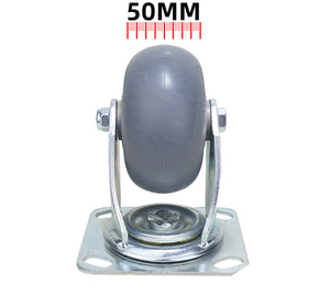 Ruedas giratorias manuales direccionales de placa plana de 3 \ "4 \" para servicio pesado universal Freno de goma silencioso para comida 4 \ "para uso alimenticio - Product Image 2