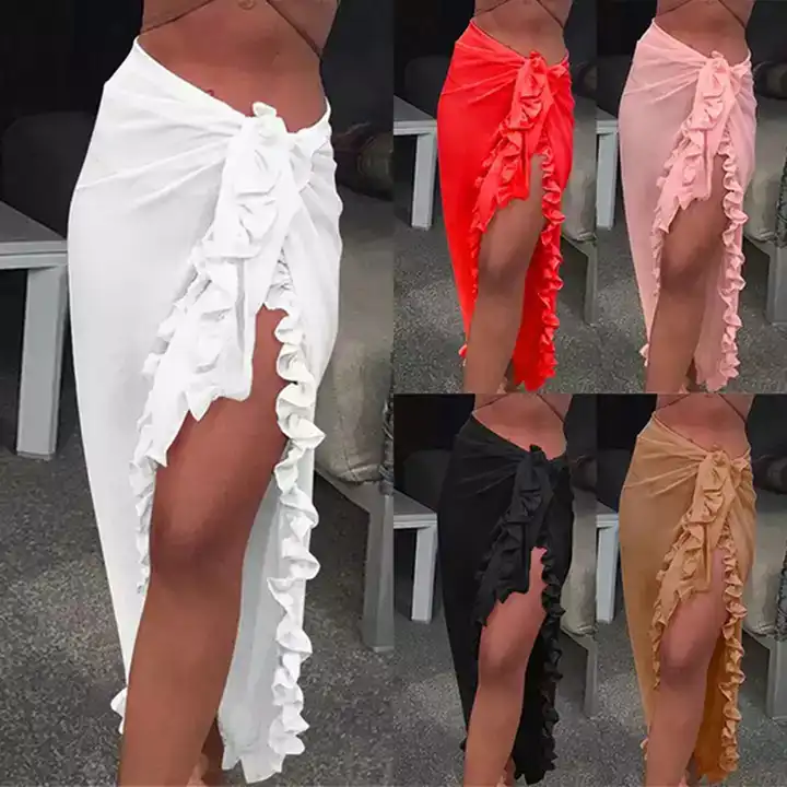 fashion color wrap sarong swimwear bikini