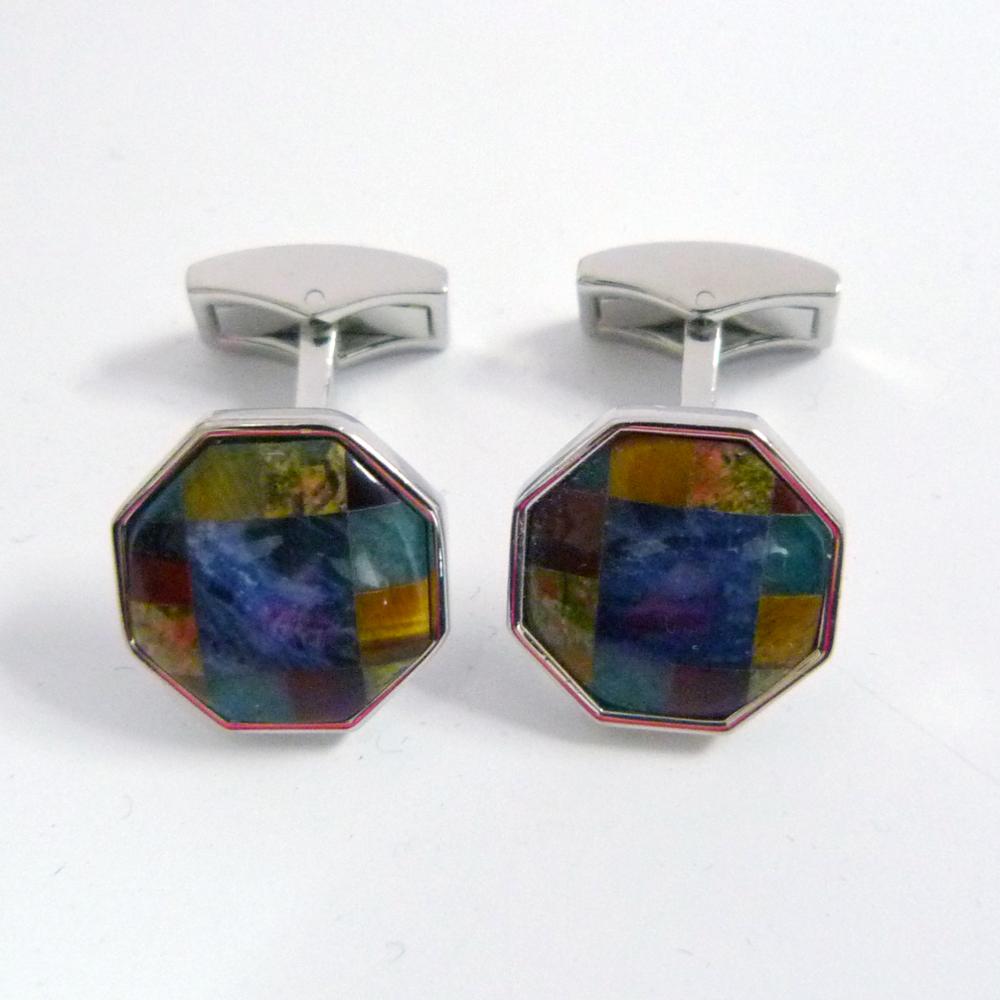 Экологически чистые цветные блестящие белые латунные круглые металлические запонки