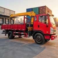 Camion grue d'occasion de 6,3 tonnes avec flèche à quatre sections, moteur diesel 160 CV, pour le transport dans les projets montagneux et ruraux