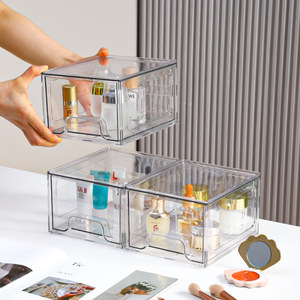 Transparent Acrylic Drawer Storage <b>Box</b> Stackable Desktop Organizer For Cosmetics <b>Makeup</b> Stationery Office Supplies Modern - Product Image 4