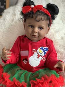 Poupée Reborn <span class=keywords><strong>Anna</strong></span> de 60 cm, costume de rêve africain articulé et souple, après quatre hommes - Product Image 3