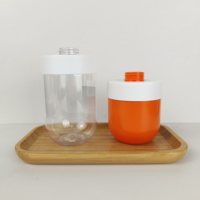 Bouteille à pompe de luxe personnalisée de 300ml bouteille à pompe de lotion sans air en plastique transparent de 500ml bouteille de shampoing en plastique vide rechargeable