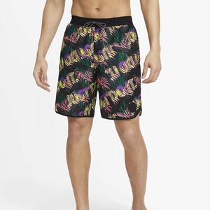 Short de bain pour homme en coton et élasthanne imprimé motif feuilles, séchage rapide, avec cordon de serrage, idéal pour la course, la gym, le yoga, la plage – Collection 2026 - Product Image 1