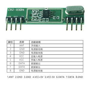 433.92MHz không dây <span class=keywords><strong>RF</strong></span> yêu cầu nhận được mô-đun <span class=keywords><strong>8</strong></span> chân đầu ra cho Cổng điều khiển từ xa superheterodyne RX nhận được mô-đun - Product Image 5