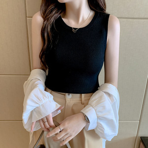 <span class=keywords><strong>Top</strong></span> informal <span class=keywords><strong>blanco</strong></span> con tirantes para <span class=keywords><strong>mujer</strong></span>, traje interior <span class=keywords><strong>de</strong></span> Otoño/Invierno, ropa exterior <span class=keywords><strong>de</strong></span> verano, <span class=keywords><strong>Top</strong></span> <span class=keywords><strong>de</strong></span> punto sin mangas <span class=keywords><strong>de</strong></span> longitud corta - Product Image 3