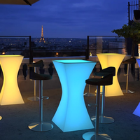 Table de bar LED pour la maison, mobilier d'extérieur LED, table haute néon, bar mobile, tables lumineuses