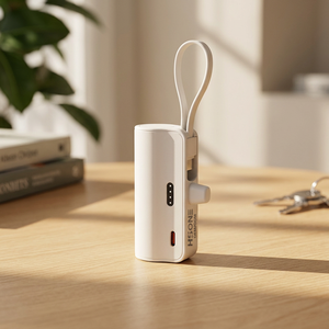 AD4012 พาวเวอร์แบงค์แบบแคปซูลทนทาน สาย TPE ในตัว ชาร์จเร็ว 22.5W ความจุ 5000mAh พร้อมสายคล้องคอสำหรับใช้งานประจำวัน - Product Image 1