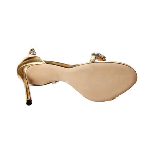 Scarpe Sexy di Lusso Dorate con Strass, Sandali da Sposa con <span class=keywords><strong>Tacco</strong></span> a Spillo per Signore - Product Image 4