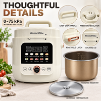 Cuisinière électrique multifonctionnelle 6L avec affichage LED, cuve intérieure antiadhésive, cuiseur à riz électrique à pression