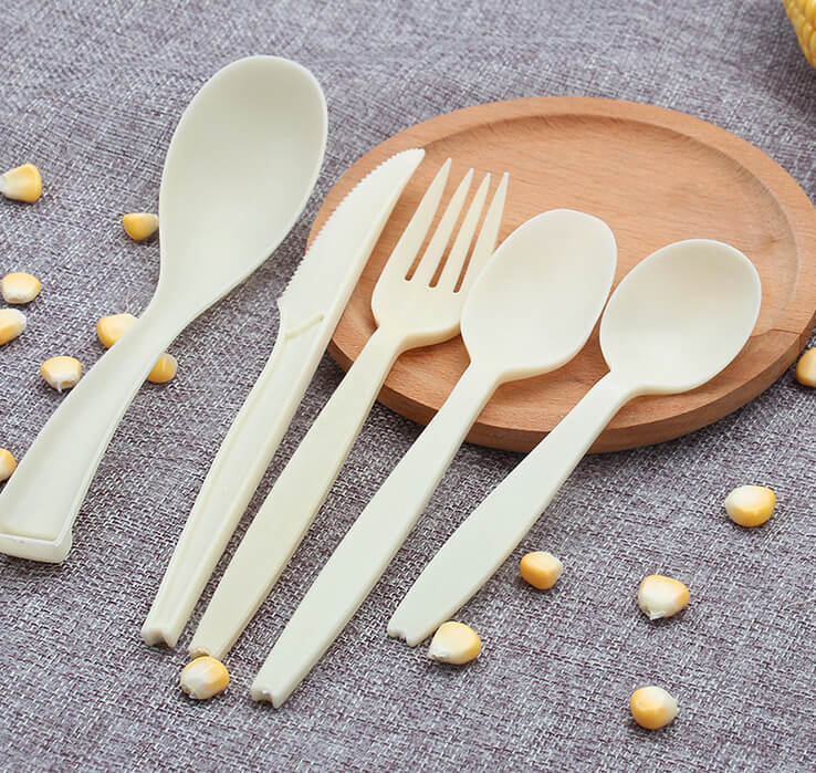 Cornstarch Spoons Take Out Corn Starch Cutlery Recyclable Forks