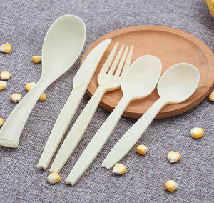 Cornstarch Spoons Take Out Corn Starch Cutlery Recyclable Forks Cornstarch Spoons Take Out Corn Starch Cutlery Recyclable Forks